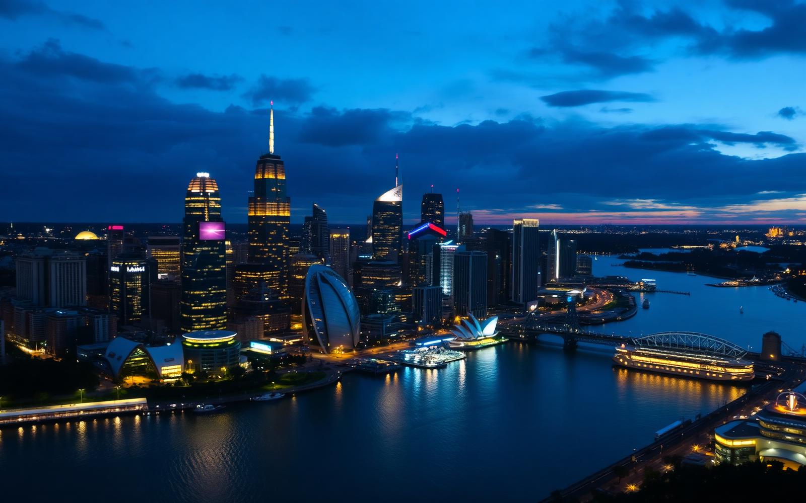 Sydney CBD skyline at dusk